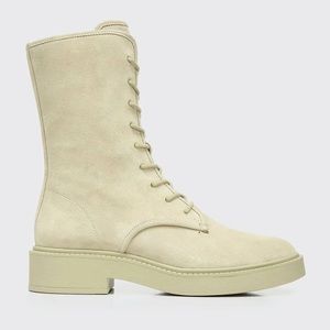 Vince Kady Lace Combat Boots Suede Water Repellent Side Zip Doe Women Size 35